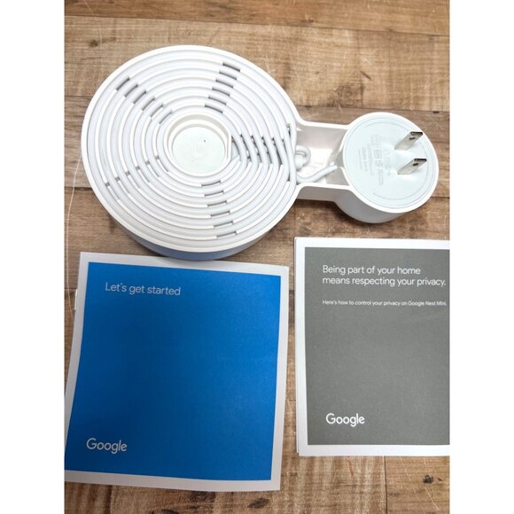 Google Nest Mini Smart Speaker With Wall Mount & Power Adapter - Picture 3 of 4